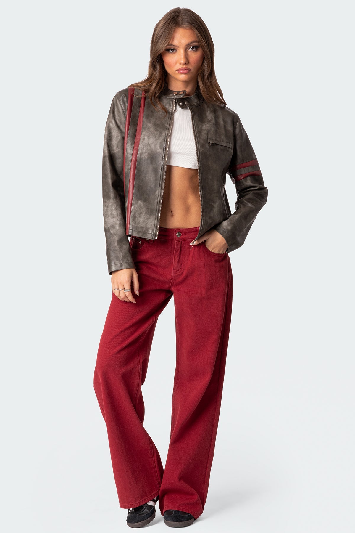 Thunder Washed Faux Leather Jacket