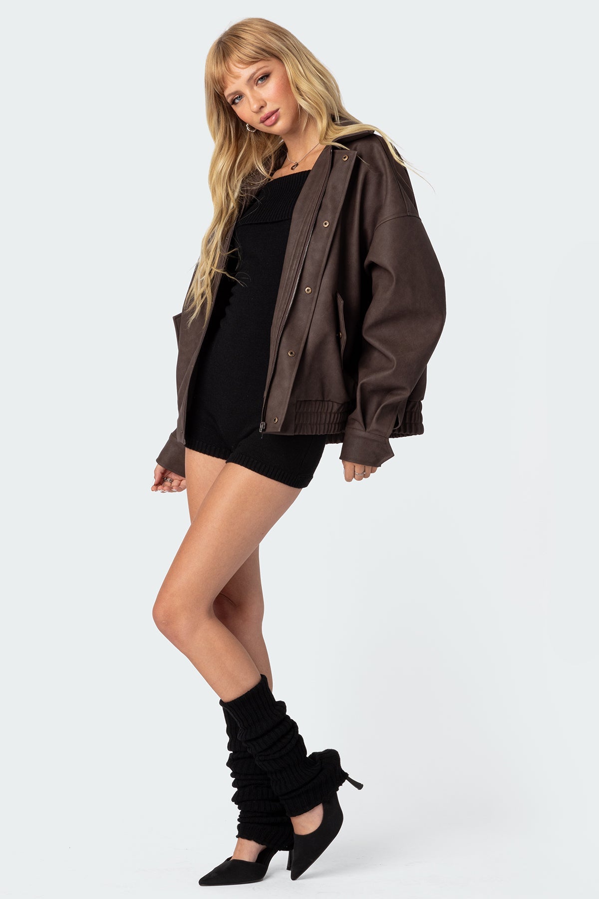 Mori Oversized Faux Leather Jacket