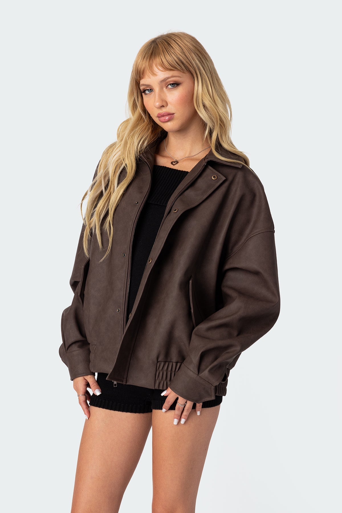 Mori Oversized Faux Leather Jacket