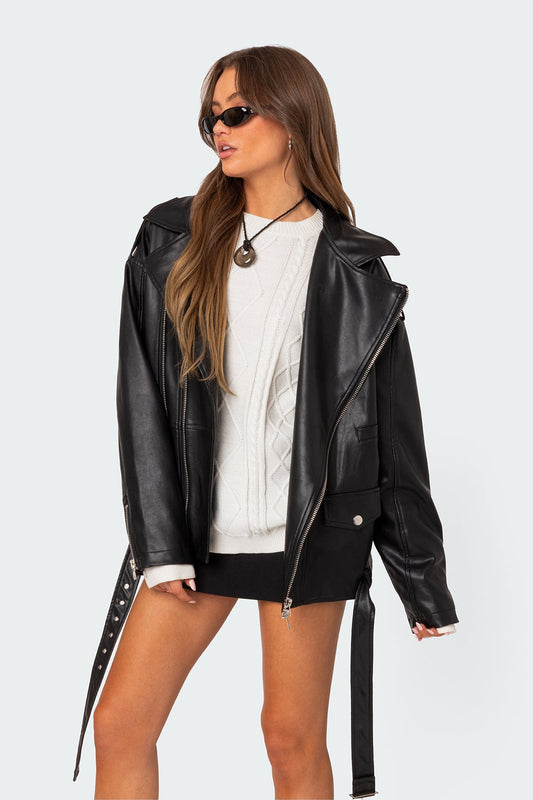Wrenley Oversized Faux Leather Jacket