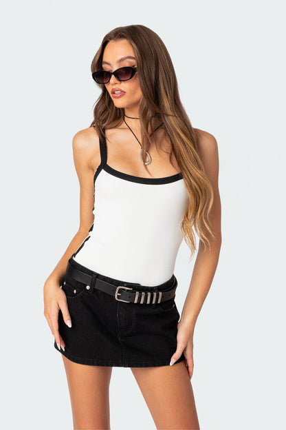 Contrast Ribbed Bodysuit