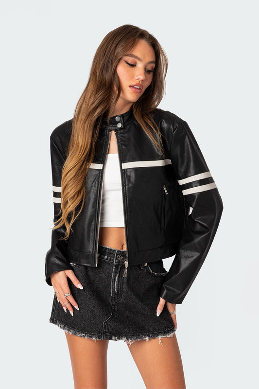 Rockstar Oversized Faux Leather Jacket